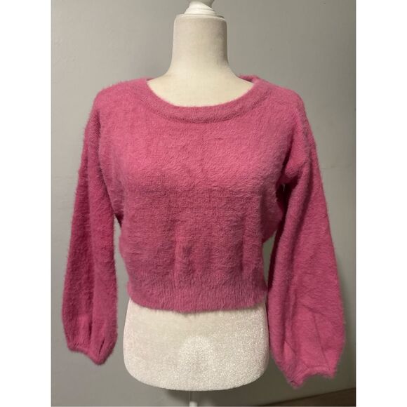 Princess Polly Sweaters - Princess Polly pink fuzzy soft pullover sweater Top 4